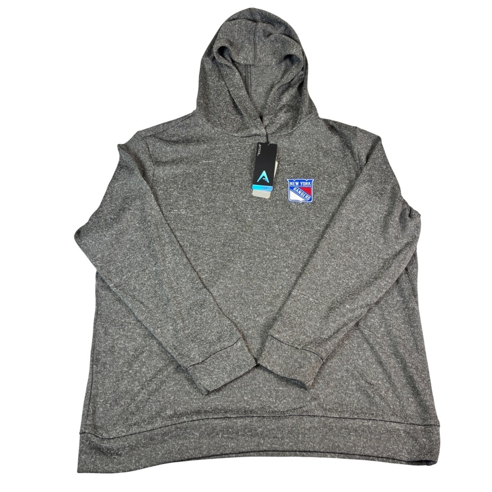 Antigua New York Rangers NHL Mens 2XL Charcoal Heather Pullover Hoodie NWT
